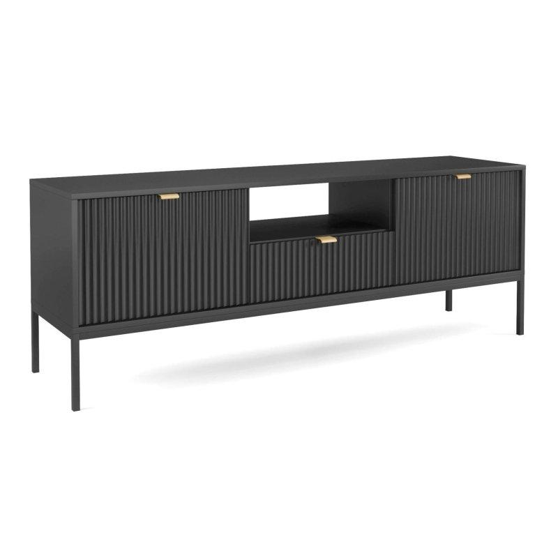 Siyah Laminat Vitrinli TV Ünitesi 154 cm – 82309 Siyah Laminat Vitrinli TV Ünitesi 154 cm – 82309