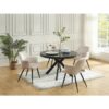 Siyah MDF ve Çelik Açılır Yuvarlak Yemek Masası 220×120 cm – 83023