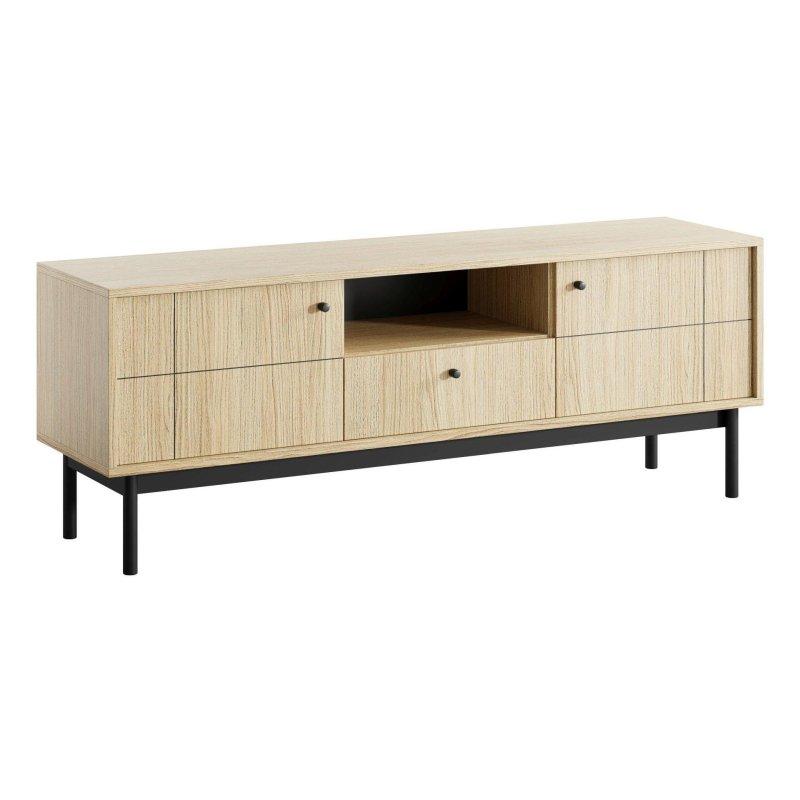 Siyah Metal Ayaklı Doğal Ahşap TV Ünitesi 154 cm – 82159 Siyah Metal Ayaklı Doğal Ahşap TV Ünitesi 154 cm – 82159