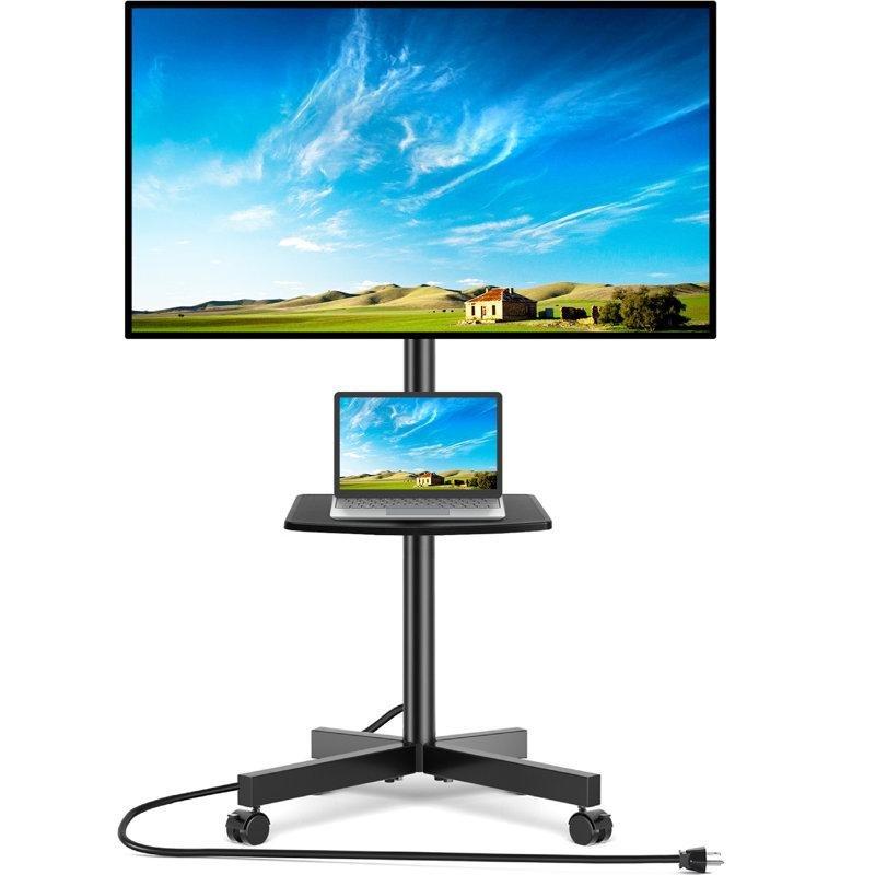 Siyah Metal Tekerlekli TV Standı 54x41x144 cm – 81355 Siyah Metal Tekerlekli TV Standı 54x41x144 cm – 81355