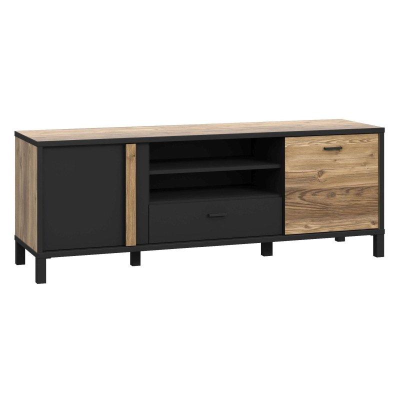 Siyah ve Alpejski Çam Renkli 155 cm Genişliğinde Modern TV Ünitesi – 82282 Siyah ve Alpejski Çam Renkli 155 cm Genişliğinde Modern TV Ünitesi – 82282