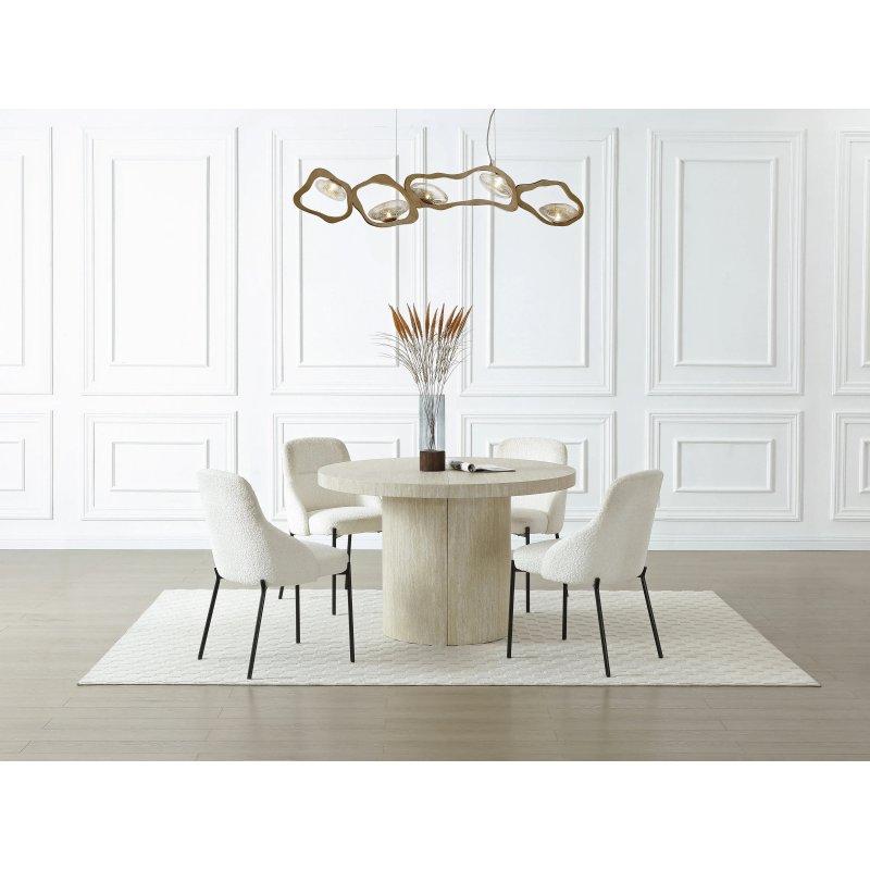 Travertin Beige MDF Açılır Yuvarlak Yemek Masası 240 cm – 83005 Travertin Beige MDF Açılır Yuvarlak Yemek Masası 240 cm – 83005