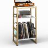 Üç Katlı Vinyl Plak Dolabı Ahşap Çerçeveli Depolama Ünitesi 71 cm Yükseklik – 81502 Üç Katlı Vinyl Plak Dolabı Ahşap Çerçeveli Depolama Ünitesi 71 cm Yükseklik – 81502