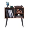 Vintage Tasarımlı Kahverengi Plak Dolabı 68x66x36 cm – 81592